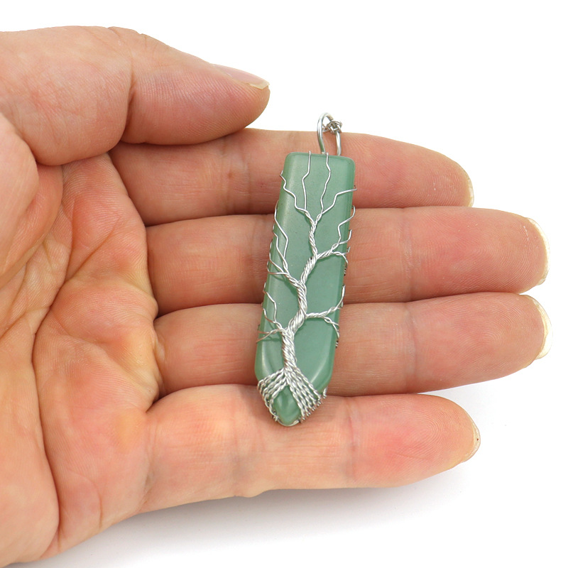 Pastoral Geometric Alloy Handmade Natural Stone Pendant Necklace 1 Piece