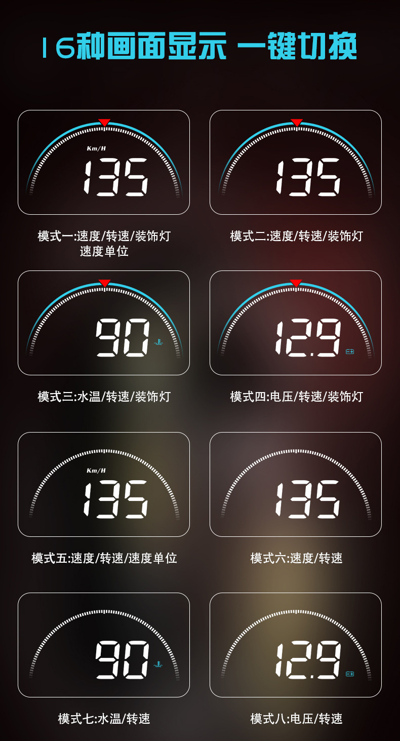 25 Smart Car Hud Head-Up Displays, Universal High-Definition Car Speed Head-Up Multi-Function Projector Obd