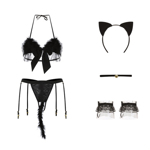 DZ Guiruo sexy lingerie, sexy and passionate three-point plush cat girl role-playing uniform female suit 1219