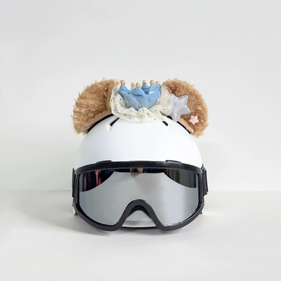 Riders, Motorcycle Decorations, Detachable, Dəbilqə (Kaska) aksesuarları - daffy-bear-blue-crown