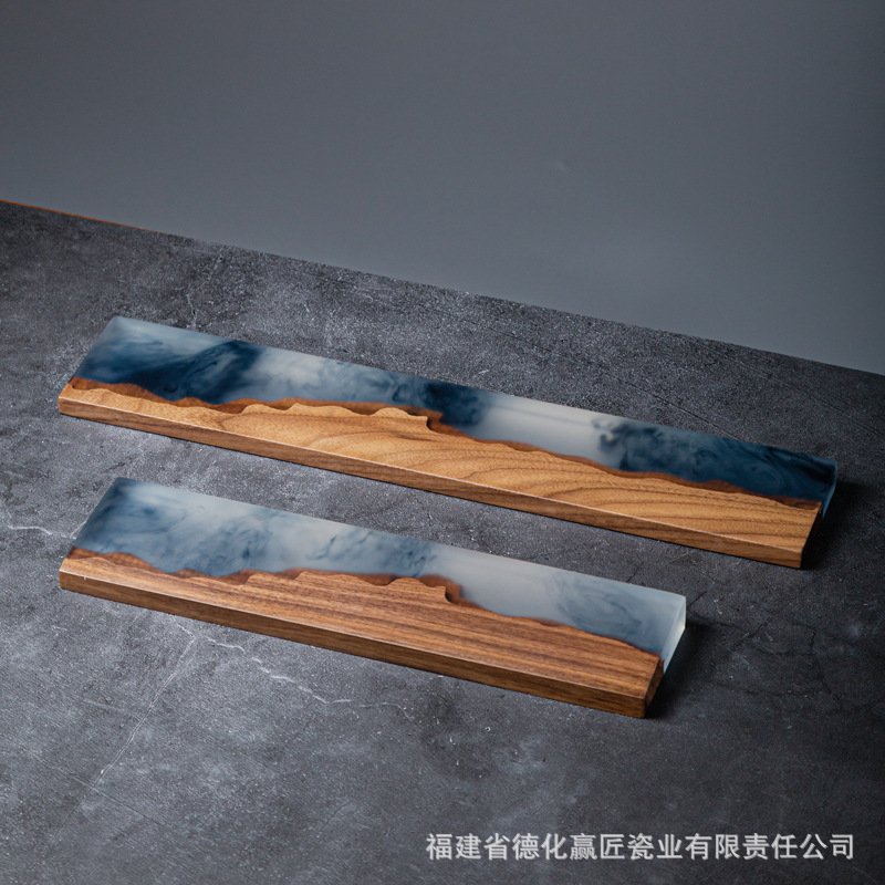 Soporte para teclado, nogal negro, madera maciza, teclado mecánico, reposamanos, reposamanos de madera, reposamanos de ratón, reposamanos, almohadillas para muñecas, altura