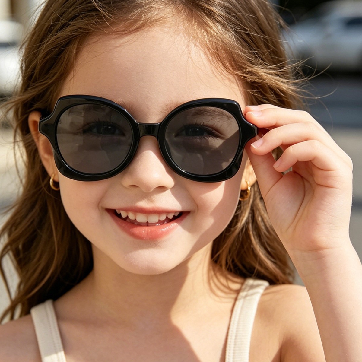 Nuevas gafas de sol para exteriores de color caramelo irregular transfronterizo para niños