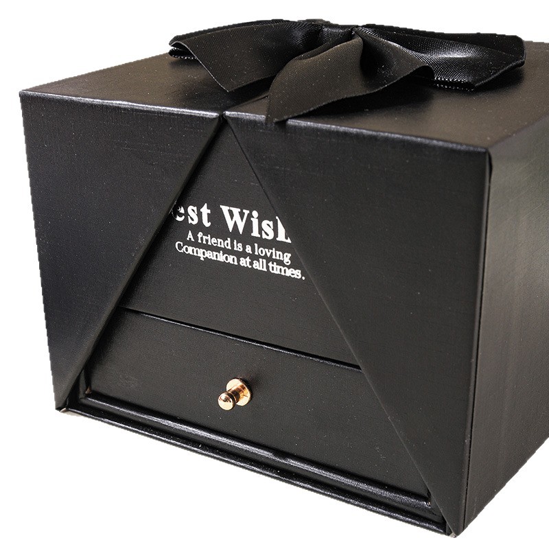 Caja de joyería de doble abertura de arco magnético cajón 9 flores caja de joyería de collar de Navidad caja de anillos transfronterizos