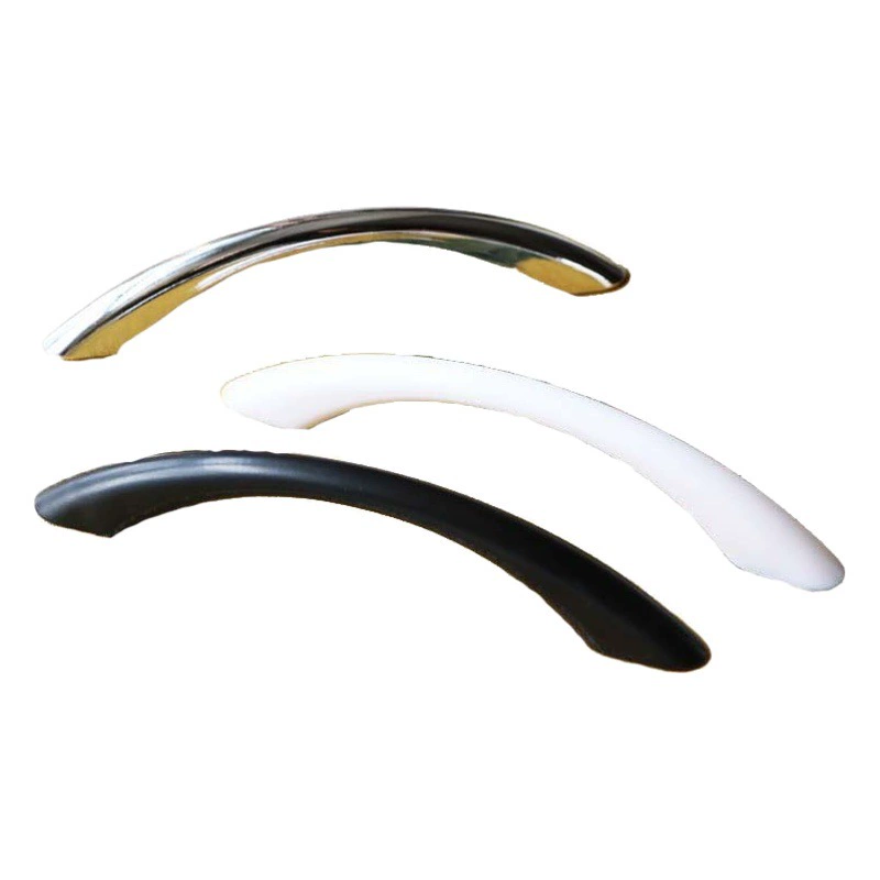 Пластиковая ручка Современная минималистская дверь шкафа черная изогнутая ручка аппаратная мебель ящик шкаф дверная ручка