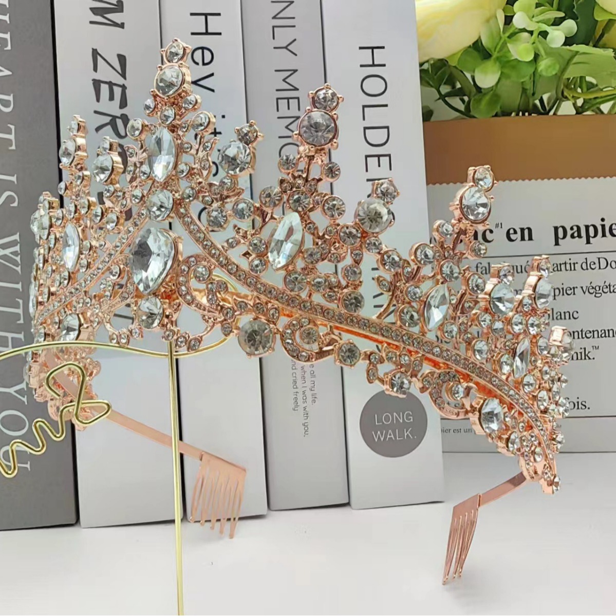 Brautkrone, Haarschmuck aus Legierung, Hochzeitskleid, Strass-Stirnband, Galvanik, Geburtstagskrone, Abendessen, Hochzeitskopfschmuck_voghion.com