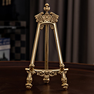 Retro Brass Plate Holder Decorative Display Plate Holder Tea Cake Holder Easel Hanging Plate Holder Retro European Style Plate Holder