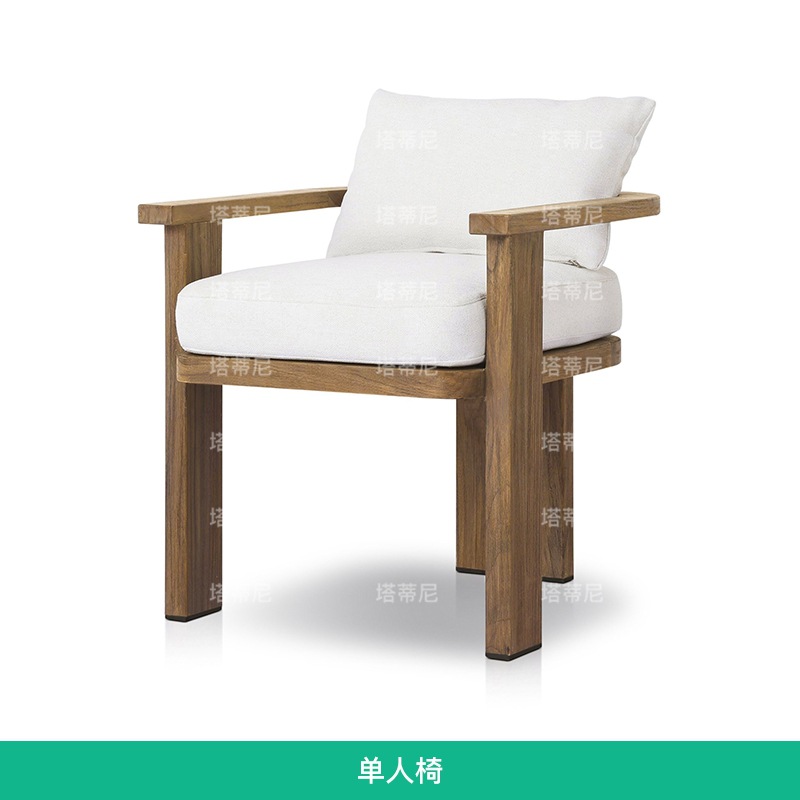Mesa y silla de madera maciza al aire libre patio chalet silla de ocio mesa larga alojamiento residencial jardín al aire libre terraza tabla de teca