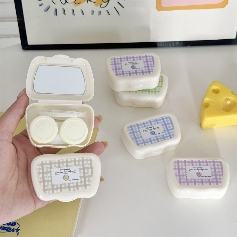 Like Fish Ins with Mirror Cute Portable Contact Lens Case Contact Lens Companion Box Care Box B067 Simple Box