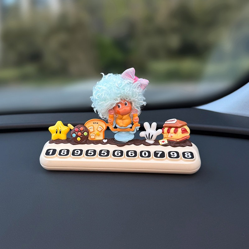 2026 New Model Star-Shaped Car Phone Number Plate, Temporary Parking Cute Decoration for Women