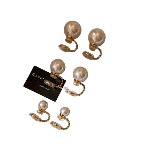 Shi Family Pearl Mosquito Coil Earring Clip for a Niche, High-End Sensibility Earrings with Light Luxury and Refined High-End Feel, Pain-Free and No Piercing Earrings