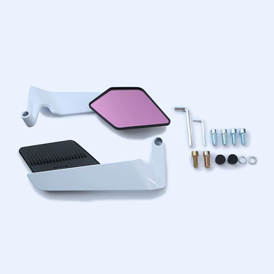 New Colorful Fixed-Wing Motorcycle: Motorcycle rearview mirror - white-black-mirror-shell-purple-mirror