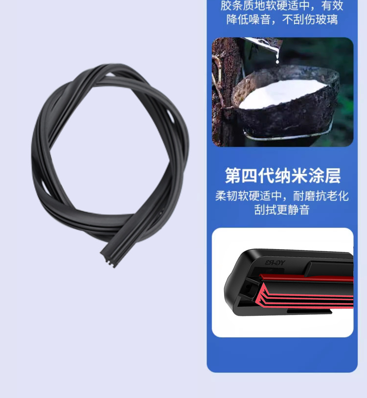 Suitable for Four-Layer Rubber Strip Car Wipers, Original Boneless Universal Car Dual Rubber Strip Original Special Wipers