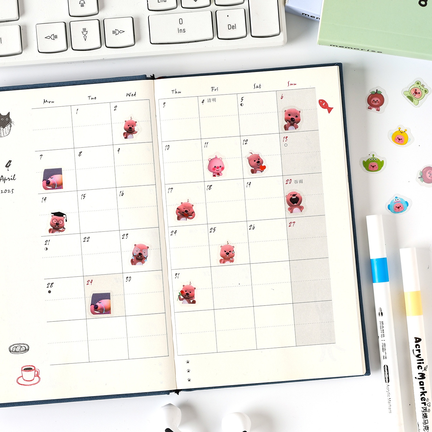 Pretty Boy Rudy Series Pet Impermeable Cute Cartoon Pegatinas para niños Pet creativo Material de película de corte Pet Paquete de pegatinas de cuenta manual