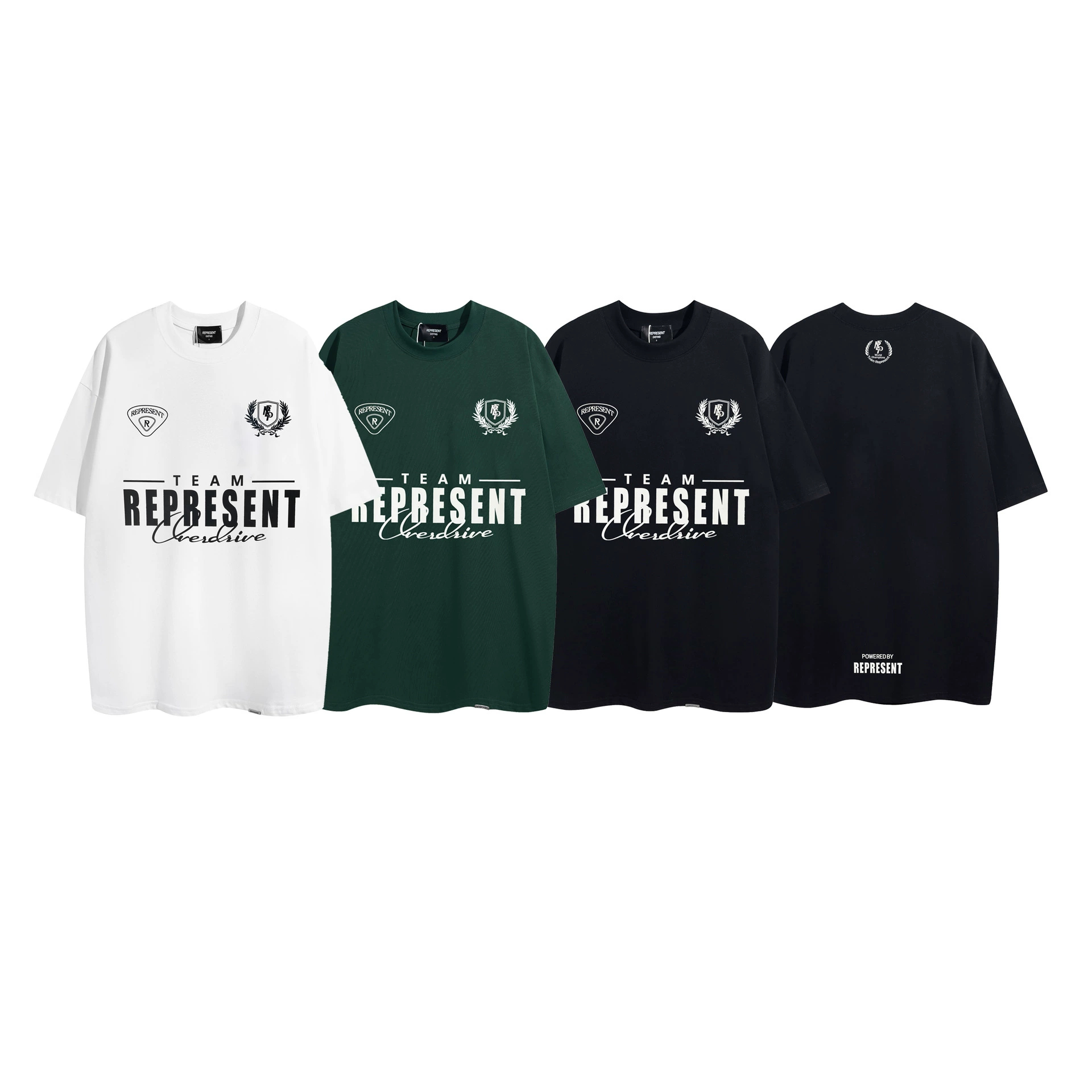 Represent Ретро кампус с вышивкой буквы в стиле американского стиля High Street Chao Brand для мужчин и женщин свободная хлопковая футболка с короткими рукавами