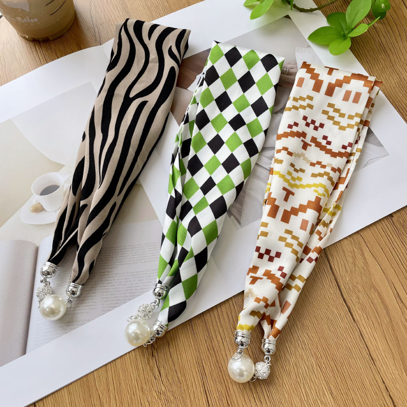 Nueva hebilla magnética collar de la bufanda de La Perla decoración del cuello bufanda perezoso bufanda multiusos bufanda de alta calidad correa de muñeca perezosa