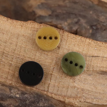 小众设计师款四孔天然平面果实卡其黄衬衫开衫休闲牛仔帽衫纽扣