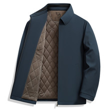 跨境骆驼绒秋冬季新款男士加棉棉服男装商务休闲保暖棉衣爸爸外套