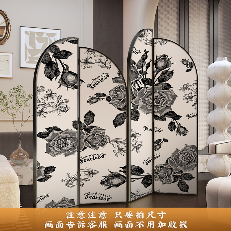 预售#铝合金金属 法式北欧轻奢屏风隔断KTV会所客厅酒店入户门装|undefined
