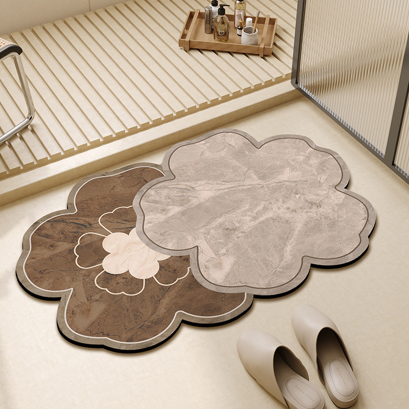 German-Style Cloud Bathroom Mat, Diatomaceous Earth Strong Absorbent Mat, Quick-Drying Toilet Carpet, Bathroom Entrance Soft Foot Mat