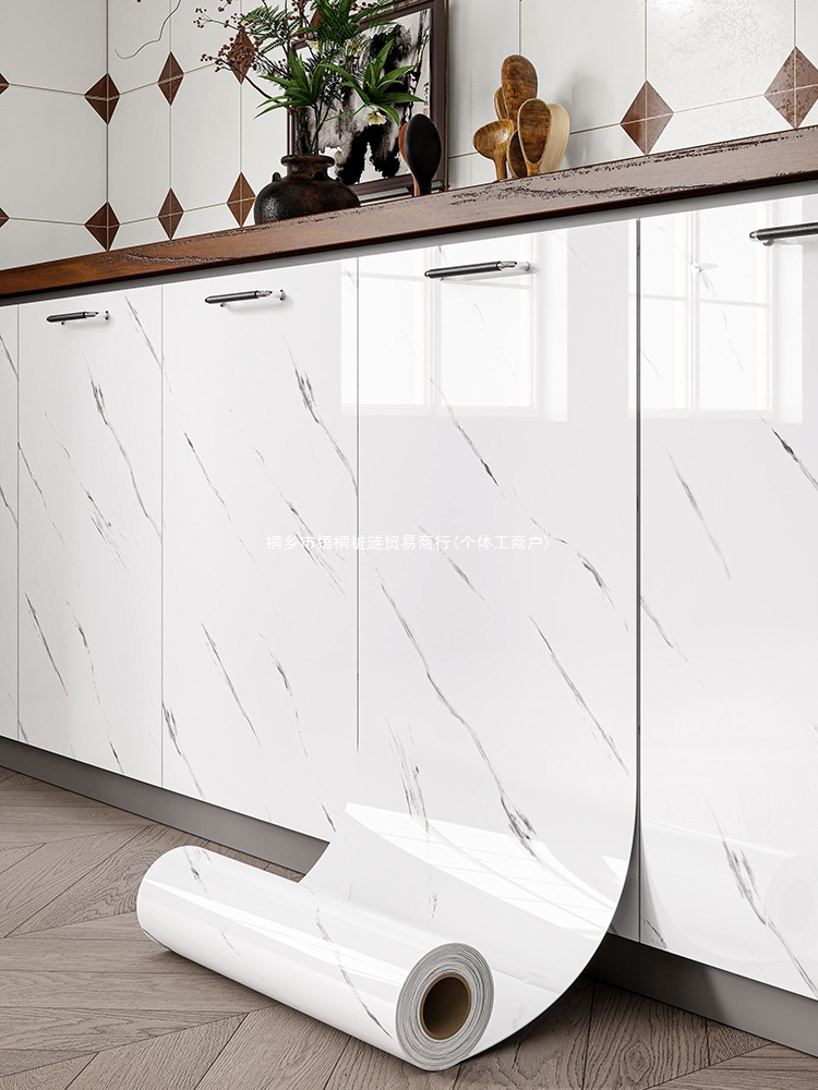 橱柜防油防潮贴纸家具翻新衣柜门柜子防水美化厨房遮丑神器墙壁纸