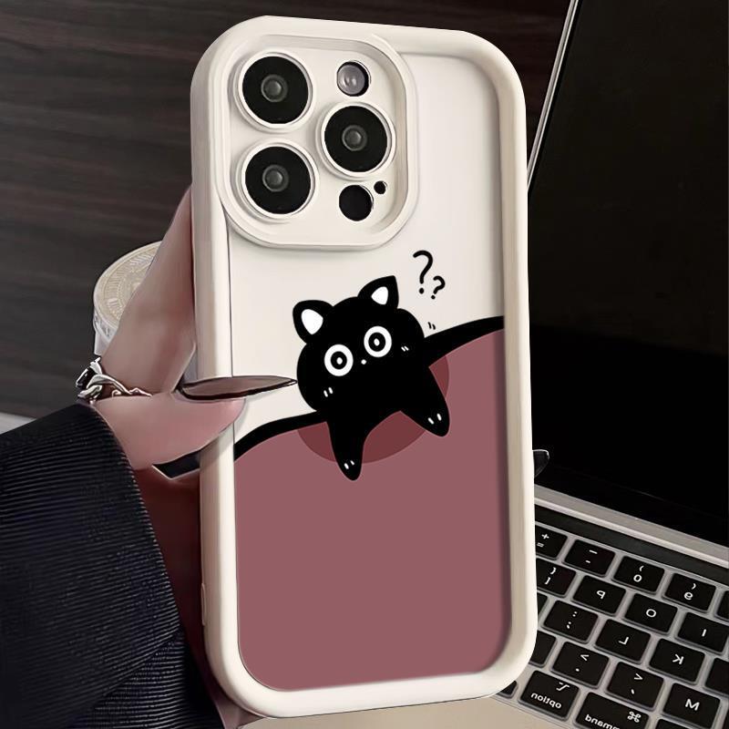 Suitable for Apple 16Romax Mobile Phone Case New Iphone14 High-End 13Pro Silicone 12 Question Mark Cat 1