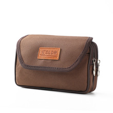 三层帆布手机包男士干活挂腰包穿皮带工地干活户外多功能横竖新款