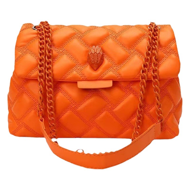 Nuevo estilo transfronterizo, pequeño bolso de cadena fragante, color sólido, bordado de rombos, cabeza de águila, bolso de mujer, bolso de hombro tipo bandolera de gran capacidad para ir al trabajo