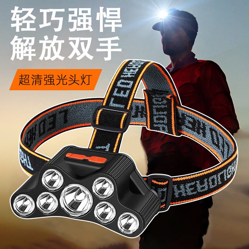 Nuevo LED fuerte lámpara de cabeza recargable al aire libre super brillante lámpara de pesca nocturna lámpara de mina de proyección remota lámpara de cabeza conveniente