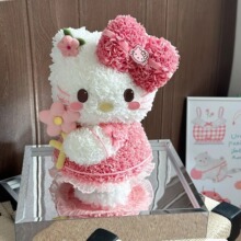 520情人节礼物送女友生日创意永生花helloKitty可爱真花KT猫摆件