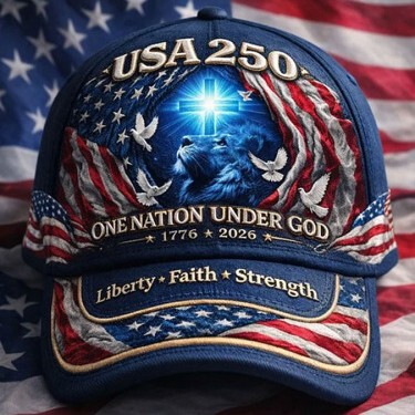 Amazon Fashion Pod New American 250 Flag 3D Digital Print Unisex Casual Baseball Cap