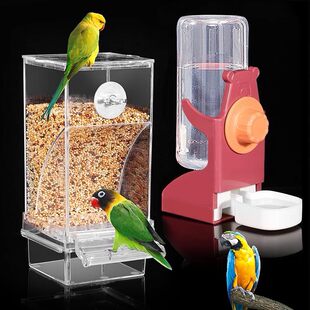 Bird Feeder Water Dispenser Set, Automatic Parrot Feeder Cage Accessories