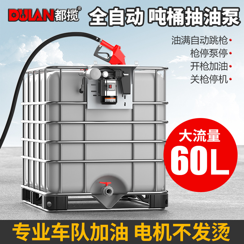 吨桶抽油泵套装挂壁式电动自吸油泵12v24v220v柴油加油机带过滤器