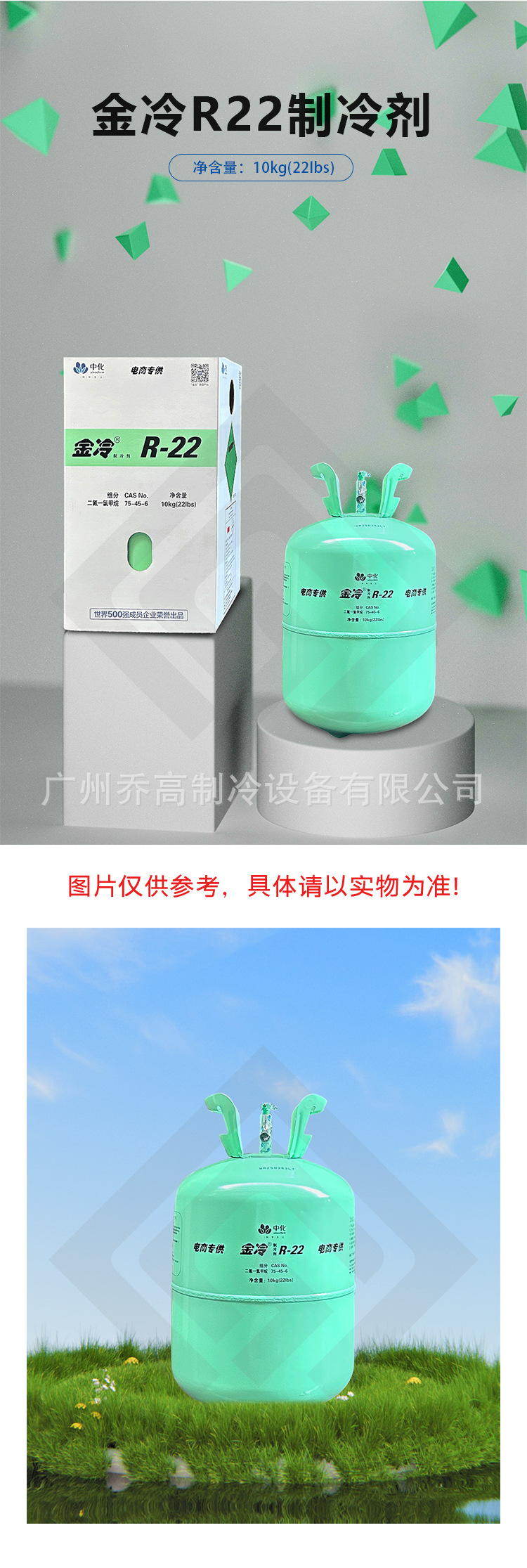 R22 Refrigerant Liquid 10Kg/Bottle Freon Air Conditioner Original Refrigerant Household Air Conditioner Refrigerant Ice Refrigerant China