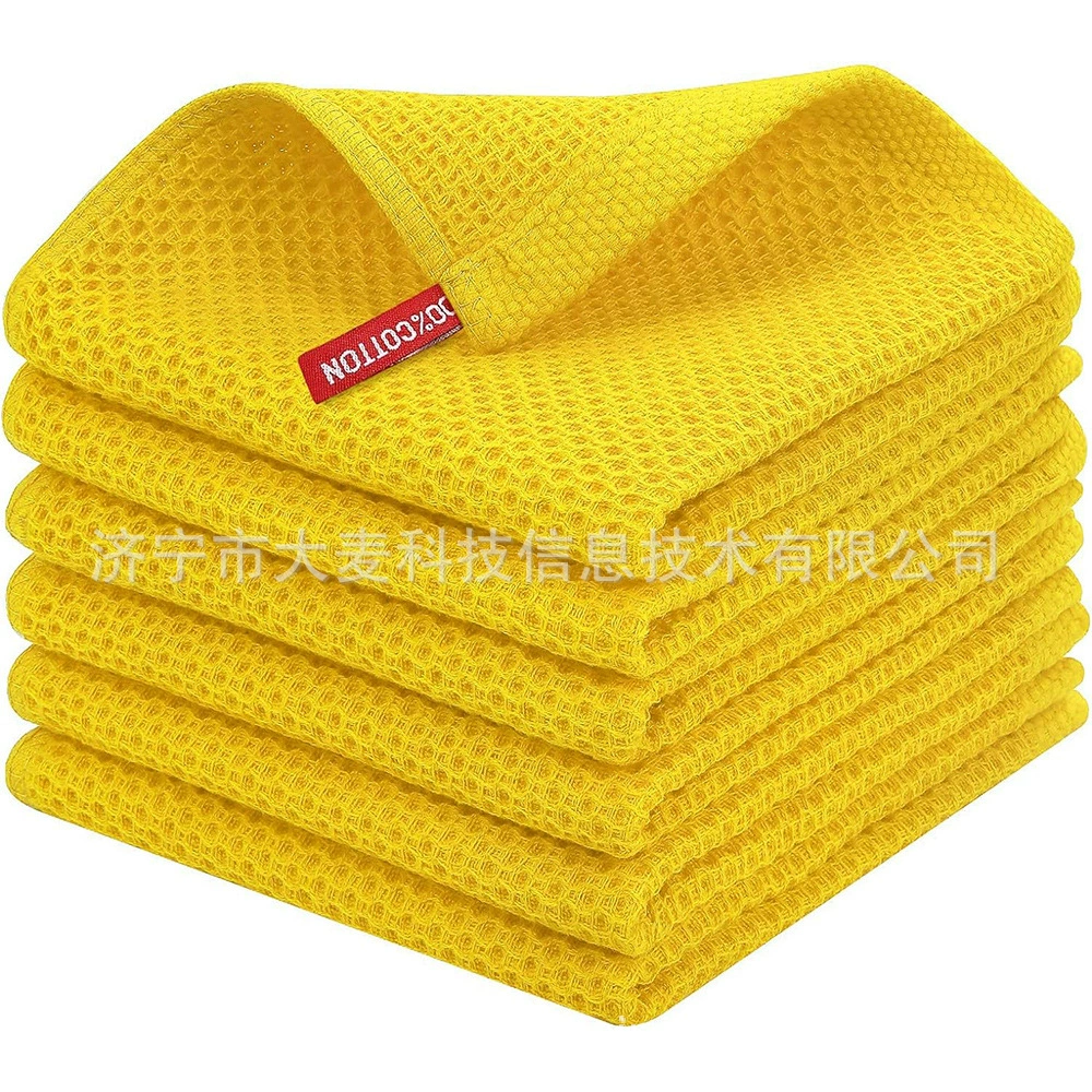 Cotton honeycomb water absorption and thickened rags, kitchen cleaning dishes, towels Baishi cloth square towel, pineapple grid