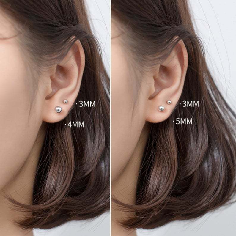 Simple Style Geometric Solid Color Silver Plating Ear Studs 1 Piece display picture 1