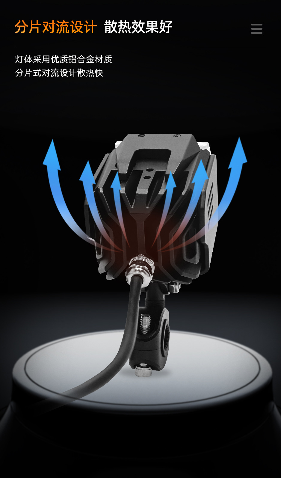 Motorcycle LED spotlight, ultra-bright high and low beam, flashing headlight, suitable for electric scooters, Niu No. 9, and for modifying headlights to improve visibility on roads