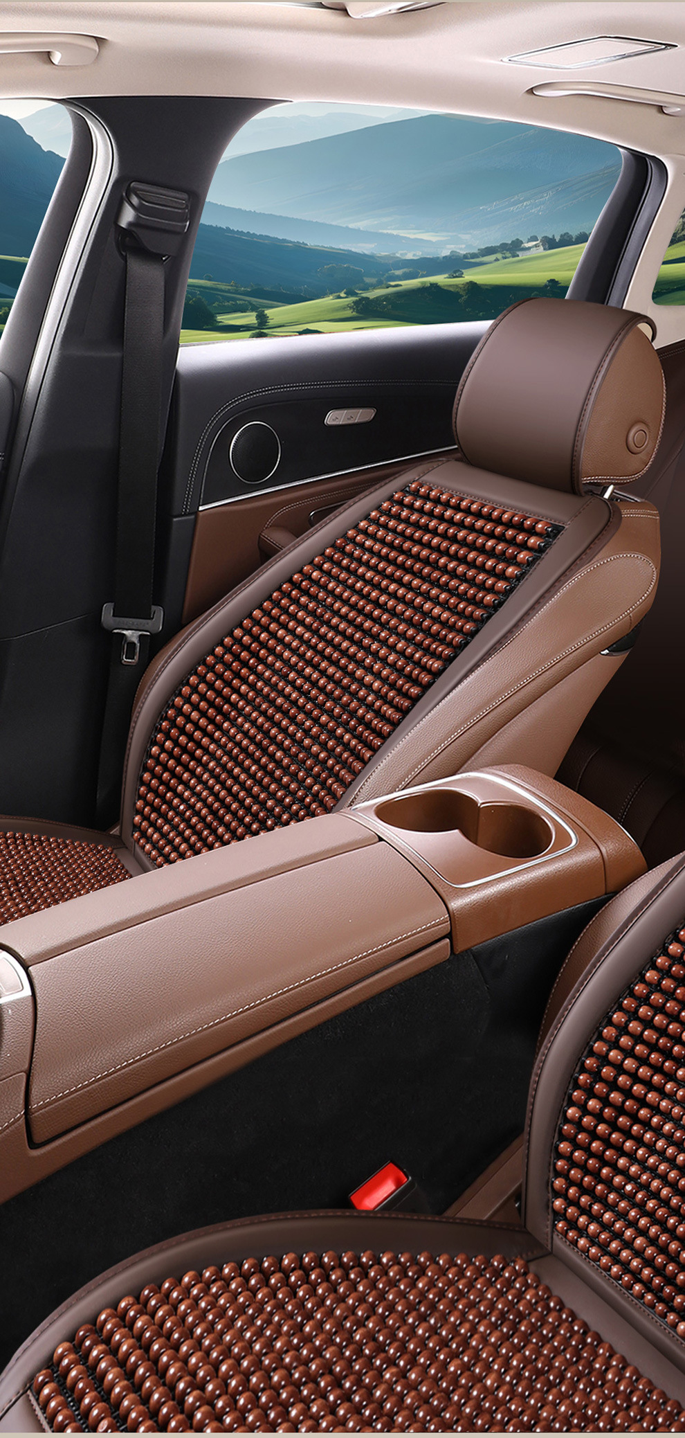Wooden beads car seat cushion summer cool mat monolithic truck summer ventilated breathable beads seat mat four seasons universal
