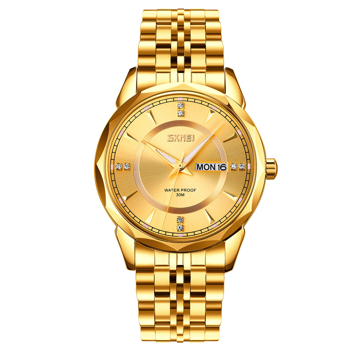 Reloj de cuarzo para hombres, reloj de negocios, reloj de moda, calendario de hombres, reloj de acero impermeable, nocturna, reloj transfronterizo al por mayor