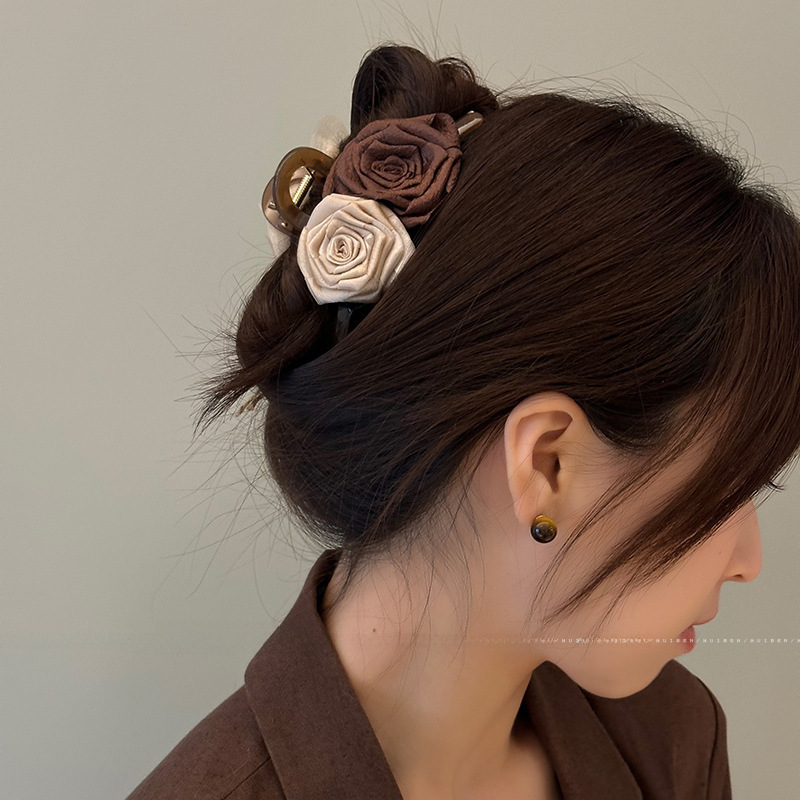 Pince à cheveux en forme de requin pour femme, grande pince à cheveux en forme de fleur de Maillard, épingle à cheveux cassée, accessoires pour cheveux_voghion.com