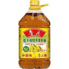 鲁花食用油低介酸菜籽油5L物理压榨正非转基因特香 亚麻酸油