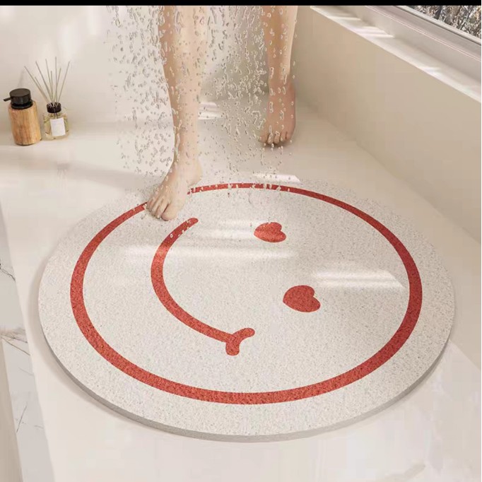 Small Round Bathroom Rug Anti-slip Rubber Backing Water Mat_voghion.com