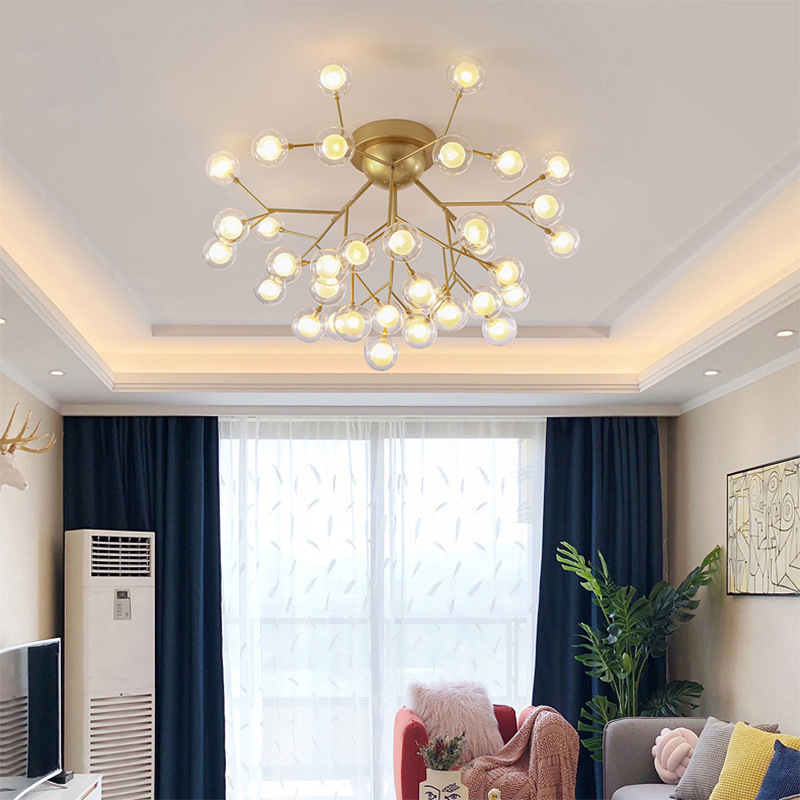 Потолочный светильник для гостиной, круглая современная креативная лампочка для спальни, популярно в интернете