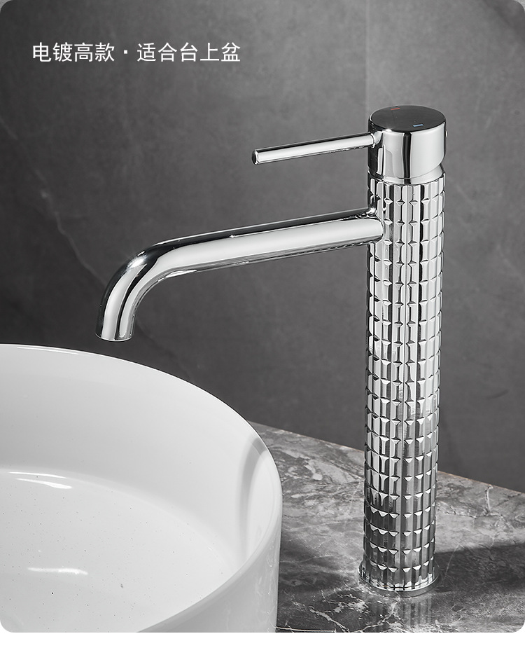 Brushed golden copper light luxury washbasin faucet, hotel bathroom bathroom cabinet, cold and hot washbasin faucet, splash-proof undefined