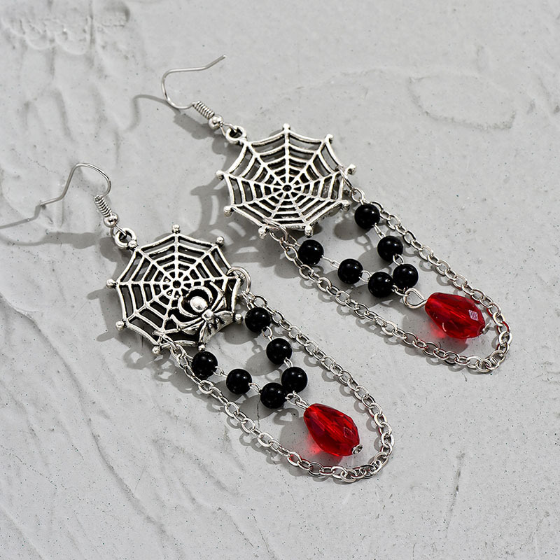 1 Pair Fashion Spider Web Artificial Gemstones Alloy Plating Women's Drop Earrings display picture 5