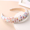 Retro South Korean headband, goods, sponge crystal from pearl, European style, Korean style