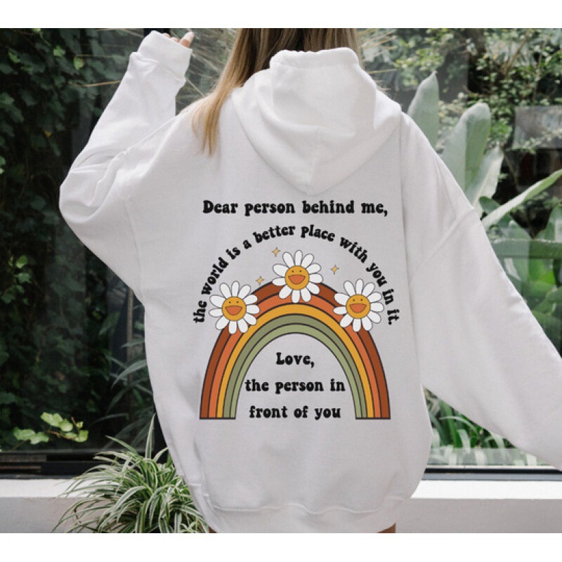 European and American Women's Clothing Rainbow Sunflower Print Autumn and Winter Versatile Long-Sleeved Sweatshirt Pullover Loose Hoodie European and American Style