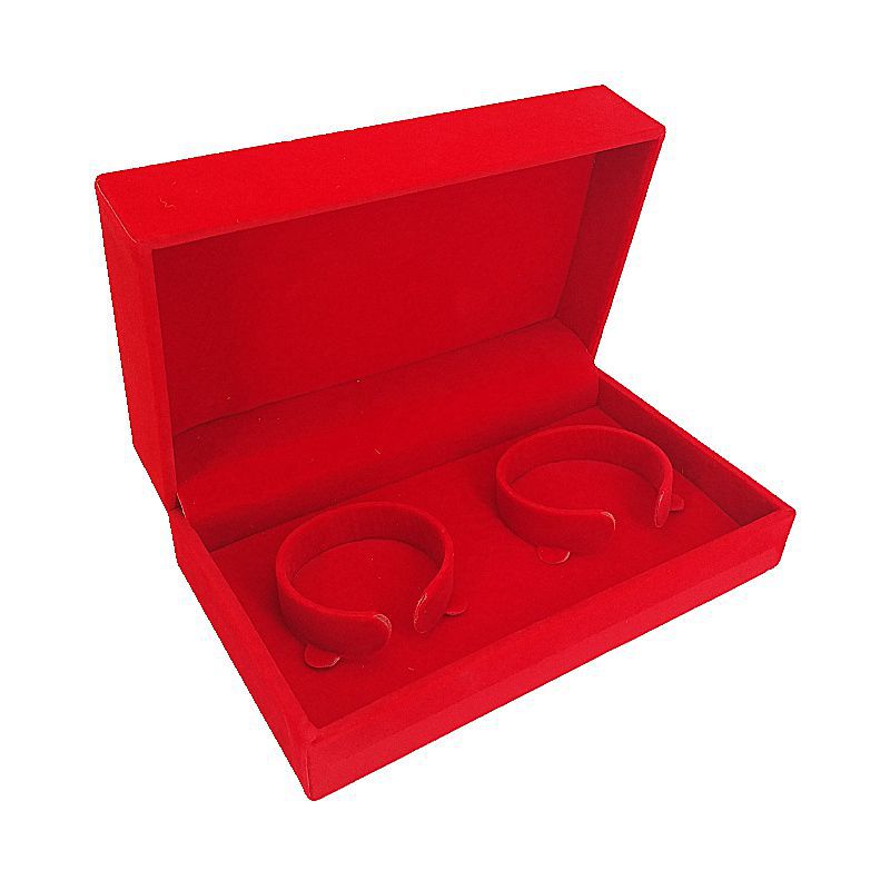 龙凤植绒手镯盒工厂首饰包装婚庆结婚礼盒现货批发翻盖铃铛一对盒