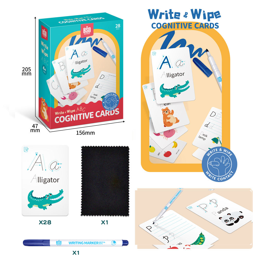 Inteligencia infantil ciencia y educación juguetes alfabeto de iluminación para niños ortografía cognitiva lectura y escritura tarjeta digital inglesa 28PCs