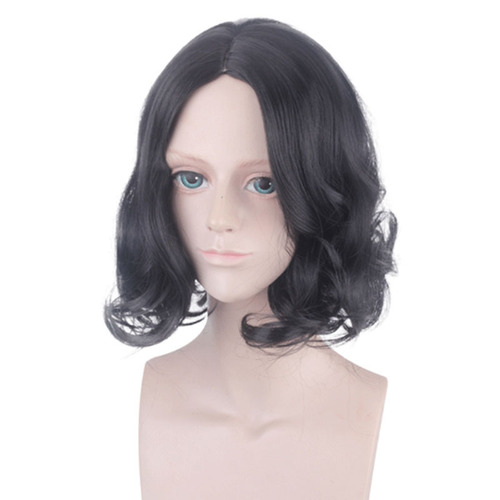 Mufei wig Harry Potter Severus black middle-parted short curly hair Professor Snape anime cos wig
