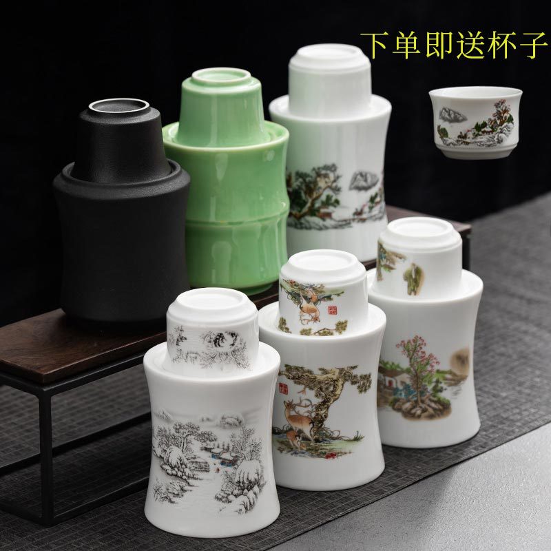 Ceramic Wine Warmer Wine Set of Three Chinese-style Household Liquor Warmer Old-fashioned Yellow Rice Wine Hot Wine Three-tae Hot Wine Hot Wine Pot